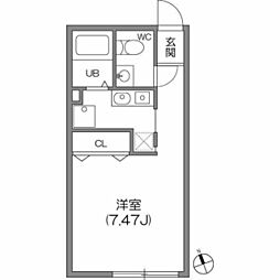 ZESTY神楽坂 ワンルームの間取図画像