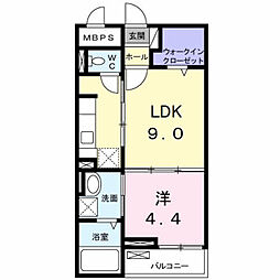 メゾンド・カノン 1LDKの間取図画像
