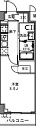 S-RESIDENCE目黒大岡山 1Kの間取図画像
