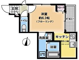 グラン松本セントラル ワンルームの間取図画像