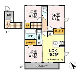 ルミエール 2階3LDKの間取り