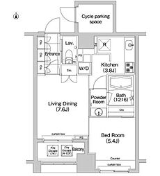 コンフォリア新川 1LDKの間取図画像