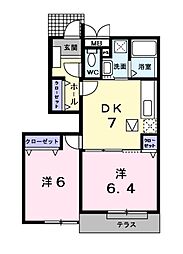 フィオーレ2 2DKの間取図画像