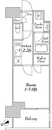 カナルフロント芝浦 1Kの間取図画像