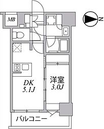 シーフォルム住吉 9階1DKの間取り