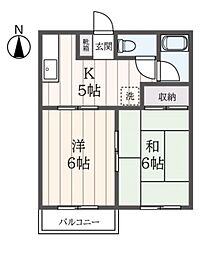 ファミール永山 2階2Kの間取り