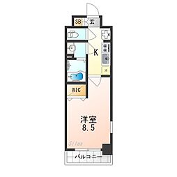 ESPLACEKYOTORAKUNAN 1Kの間取図画像
