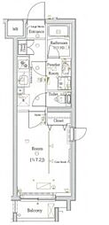 スカイコートルアナ御殿山 1Kの間取図画像