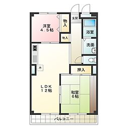 八八マンション 2LDKの間取図画像