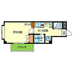 グランドヴィラミヤコジマ 1Kの間取図画像