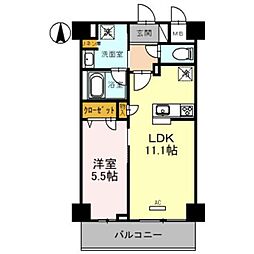 HABITAT平野 1LDKの間取図画像