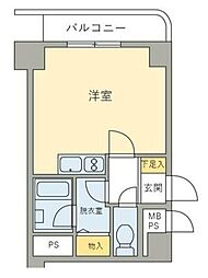 ライオンズマンション伊勢佐木町第2 ワンルームの間取図画像