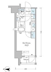 アーバネックス南品川 1Kの間取図画像