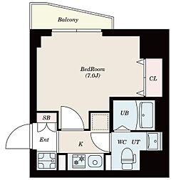 S-RESIDENCE 松戸 9階ワンルームの間取り