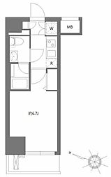 PREMIUMCUBE東十条Aria 1Kの間取図画像
