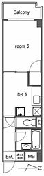ローヤル高穂 1DKの間取図画像