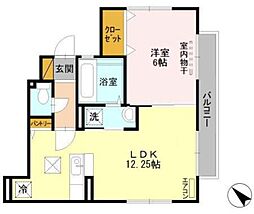 エスポワール 1LDKの間取図画像