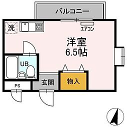 クレストガーデン津田沼 ワンルームの間取図画像