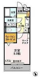 コンフォール.K 1Kの間取図画像