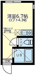 ユナイト菊名アウグスブルク ワンルームの間取図画像