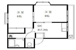 ピュアインハビット 2DKの間取図画像