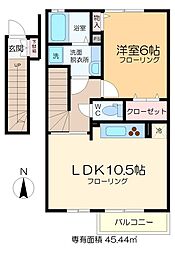 ニュータウンIII 2階1LDKの間取り