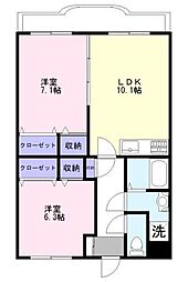 グレースルミ 2LDKの間取図画像