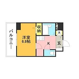 インヘリッツ田原 1Kの間取図画像