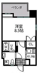 エミリエ博多 1Kの間取図画像