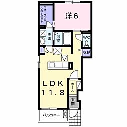 パークサイド仲町 1LDKの間取図画像