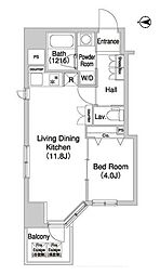 コンフォリア浅草橋DEUX 1LDKの間取図画像