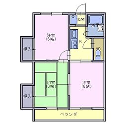 サンビューム明園 3Kの間取図画像