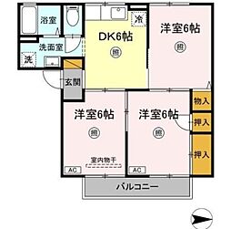 ルピナス幕張 3DKの間取図画像