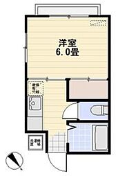 サクセス浦和B 1Kの間取図画像