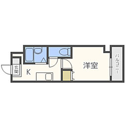 モア・フィールド箱崎2 1Kの間取図画像
