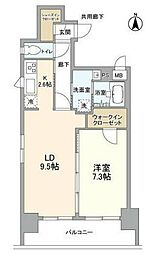 アリュージュ両国 4階1LDKの間取り