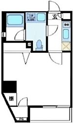 ベルファース新富町 3階1Kの間取り