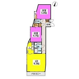 コーポラティブハウス春日 2LDKの間取図画像