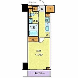 ジェノヴィア目黒南グリーンヴェール 1Kの間取図画像