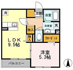 クレールコート板橋幸町 2階1LDKの間取り