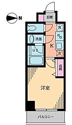 パロス・コート 1Kの間取図画像
