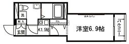 プリマヴェーラ梅の木 1Kの間取図画像