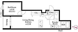 プレアスヴェルタ三ノ輪 1LDKの間取図画像