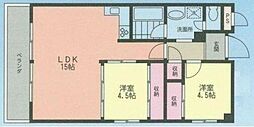 ドミ中屋ビル 2LDKの間取図画像