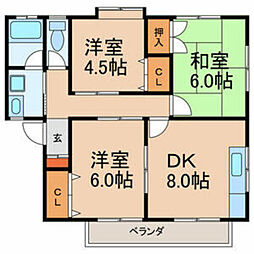 クレールメゾン 3DKの間取図画像