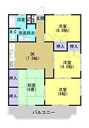 サンハイム飯田 4DKの間取図画像