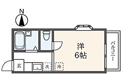 ハイツ小日向 ワンルームの間取図画像