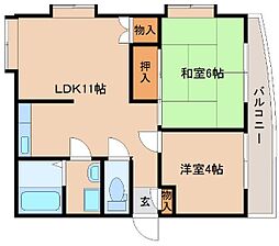 ヨーク津田沼 2LDKの間取図画像