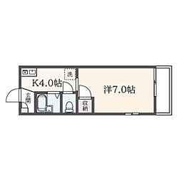 コーポさくら 1Kの間取図画像