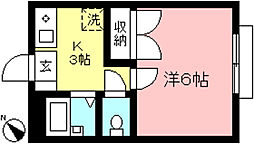 シャトルK 1Kの間取図画像